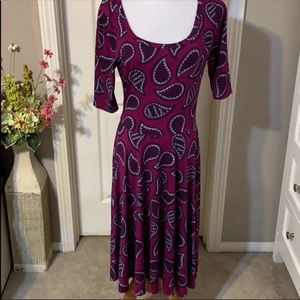 Lularoe purple paisley Nicole dress size M